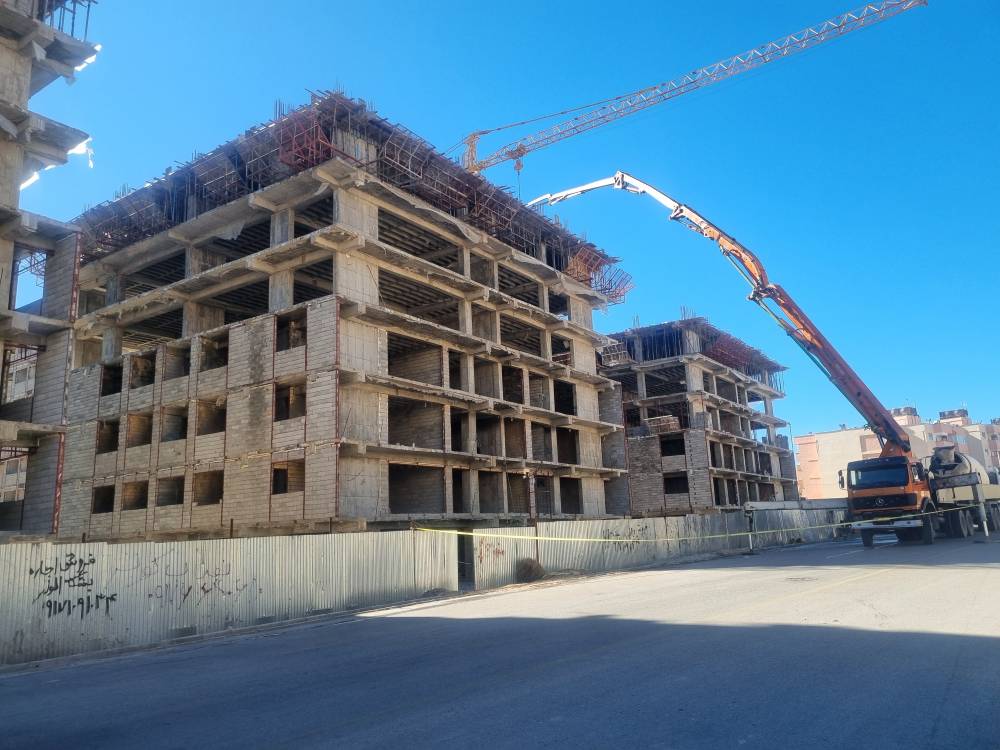 بتن ریزی سقف نهم از بلوک 2